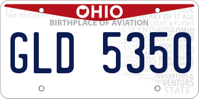 OH license plate GLD5350