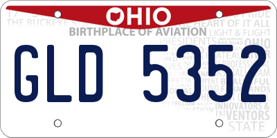 OH license plate GLD5352