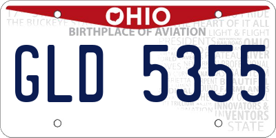 OH license plate GLD5355