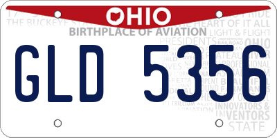 OH license plate GLD5356