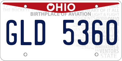 OH license plate GLD5360