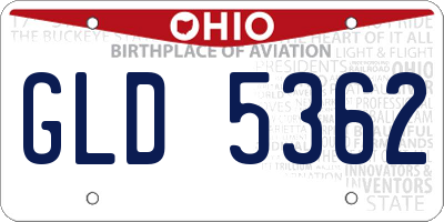 OH license plate GLD5362