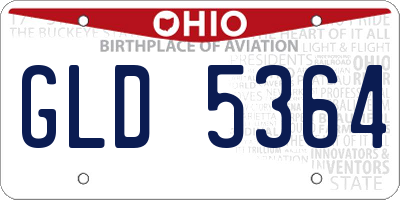 OH license plate GLD5364