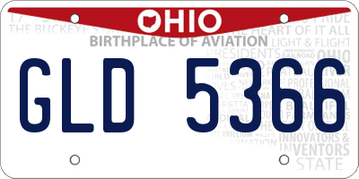 OH license plate GLD5366