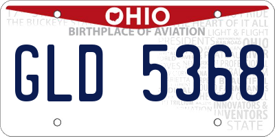 OH license plate GLD5368