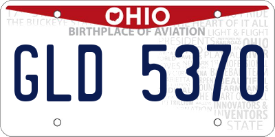 OH license plate GLD5370