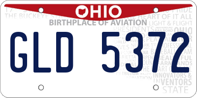 OH license plate GLD5372