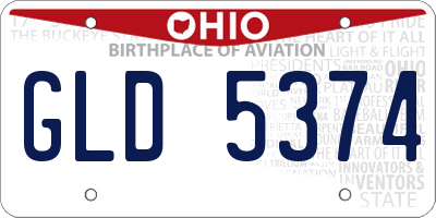 OH license plate GLD5374