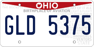 OH license plate GLD5375