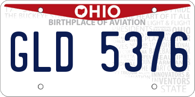 OH license plate GLD5376