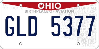 OH license plate GLD5377