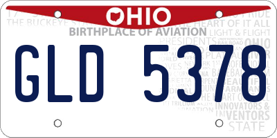 OH license plate GLD5378
