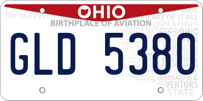 OH license plate GLD5380
