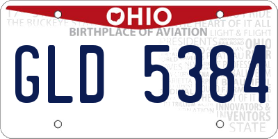 OH license plate GLD5384