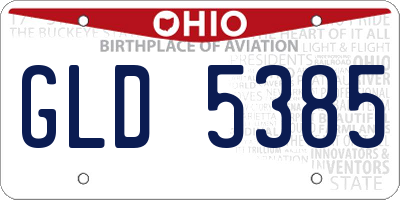 OH license plate GLD5385