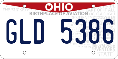 OH license plate GLD5386