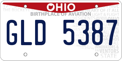 OH license plate GLD5387