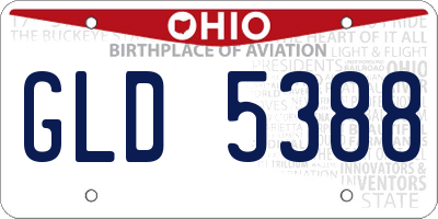 OH license plate GLD5388