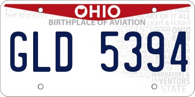 OH license plate GLD5394
