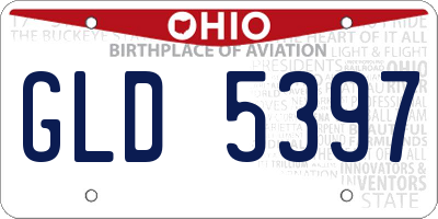 OH license plate GLD5397