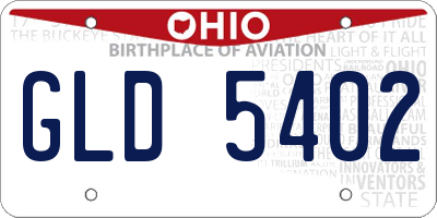 OH license plate GLD5402