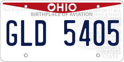OH license plate GLD5405