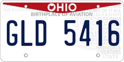 OH license plate GLD5416