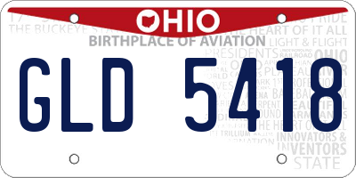 OH license plate GLD5418