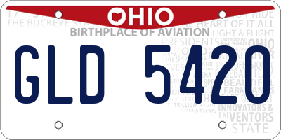 OH license plate GLD5420