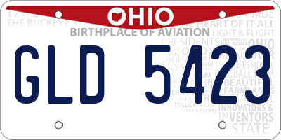 OH license plate GLD5423