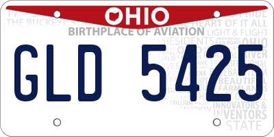 OH license plate GLD5425