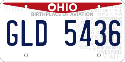 OH license plate GLD5436