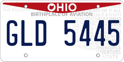 OH license plate GLD5445