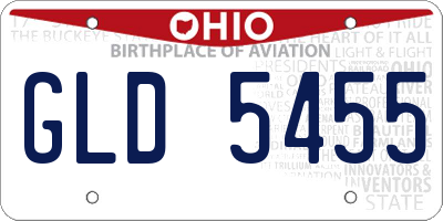 OH license plate GLD5455