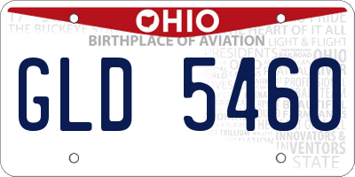 OH license plate GLD5460