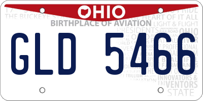 OH license plate GLD5466