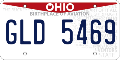 OH license plate GLD5469
