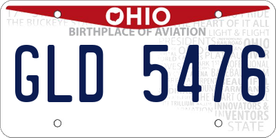 OH license plate GLD5476