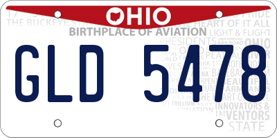 OH license plate GLD5478