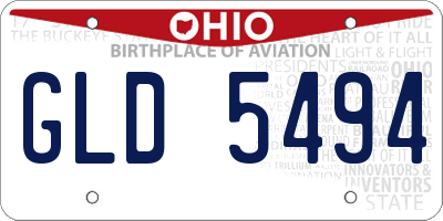 OH license plate GLD5494