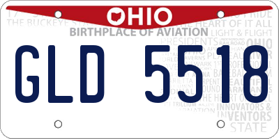 OH license plate GLD5518