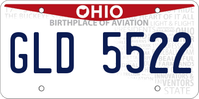 OH license plate GLD5522
