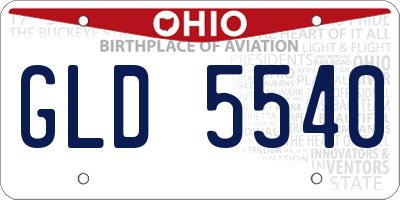 OH license plate GLD5540