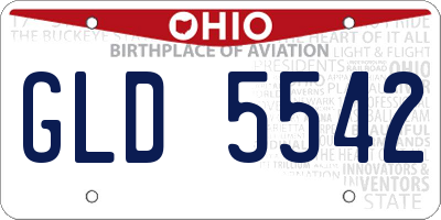 OH license plate GLD5542