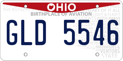 OH license plate GLD5546
