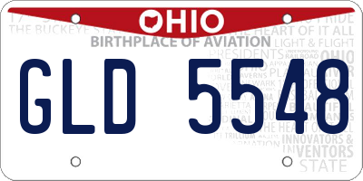OH license plate GLD5548