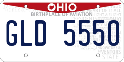 OH license plate GLD5550