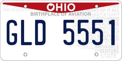 OH license plate GLD5551