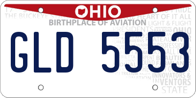 OH license plate GLD5553