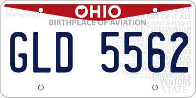 OH license plate GLD5562